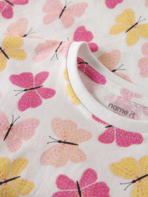 NAME IT T-shirt Vigga Bright White Butterfly